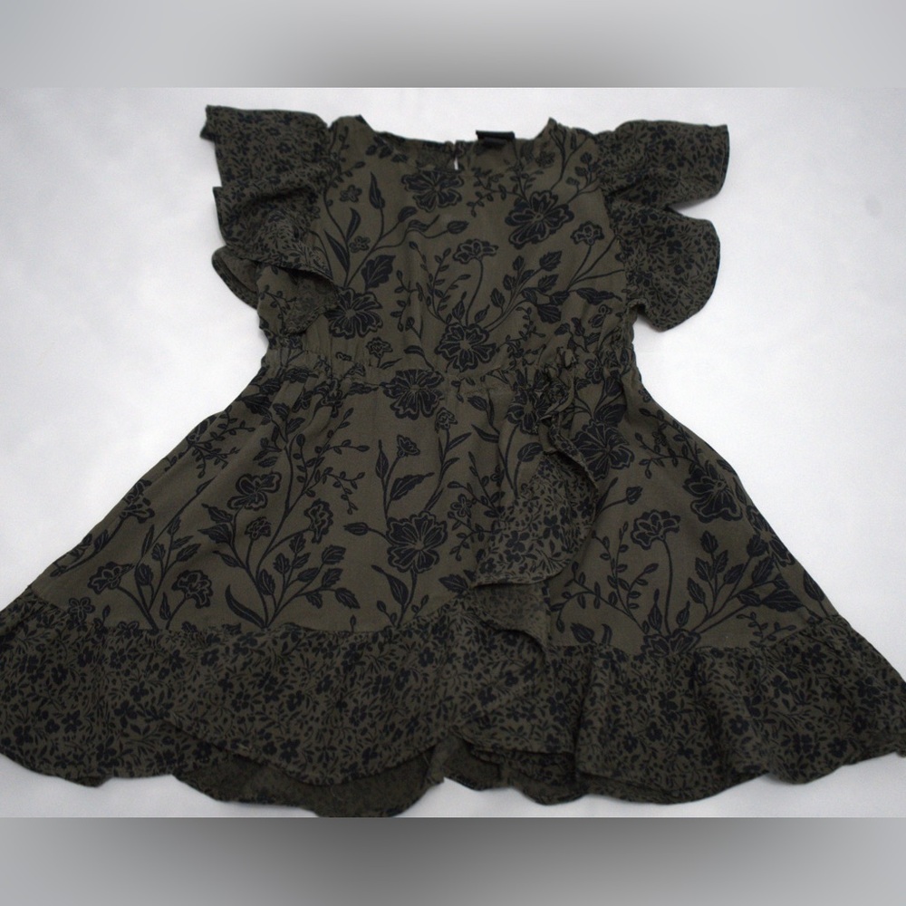 Cat & Jack Dress Flower Olive Green